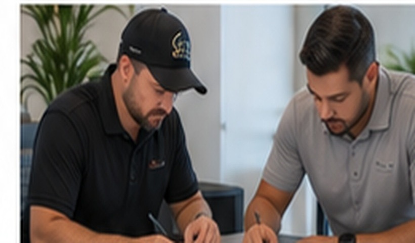 Team reviewing project plans